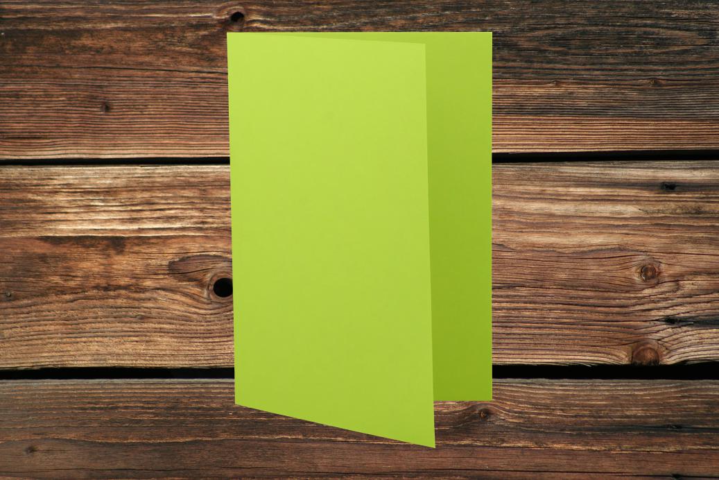 Klappkarten 105/210x150 mm hochdoppelt Lindgrün 230 g/qm